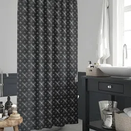 ArtzFolio Black Printed Waterproof Shower Curtains-87
