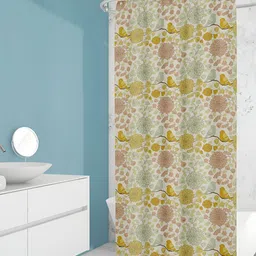 ArtzFolio White & Yellow Printed Waterproof Shower Curtains-15