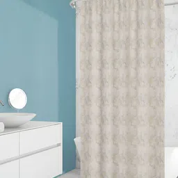 ArtzFolio Beige Printed Waterproof Shower Curtains-42
