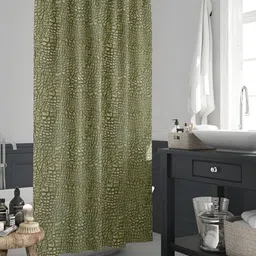 ArtzFolio Green & White Printed Waterproof Shower Curtains-image-94