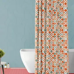 ArtzFolio Red & Green Printed Waterproof Shower Curtains-4
