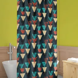 ArtzFolio Grey & Red Printed Waterproof Shower Curtain-18