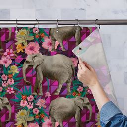 ArtzFolio Purple & Brown Printed Waterproof Shower Curtains-image-20
