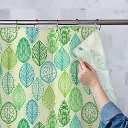 ArtzFolio Blue & Green Printed Waterproof Shower Curtains-image-78