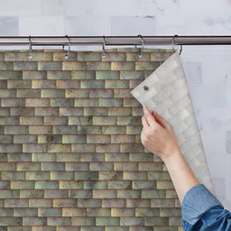 ArtzFolio Brown Printed Waterproof Shower Curtains-image-65