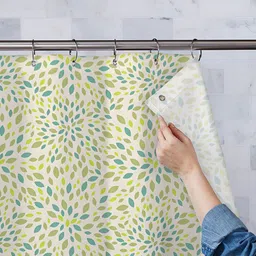 ArtzFolio Green Printed Waterproof Shower Curtains-80