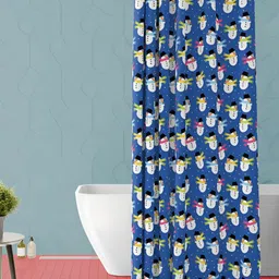 ArtzFolio Blue & White Printed Waterproof Shower Curtains-17