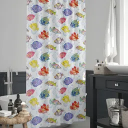 ArtzFolio White & Yellow Printed Waterproof Shower Curtains-picture-10