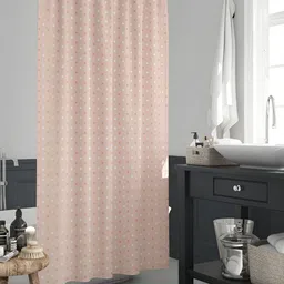 ArtzFolio Peach & White Printed Waterproof Shower Curtains-image-26