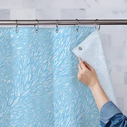 ArtzFolio Blue Printed Waterproof Shower Curtains-image-60