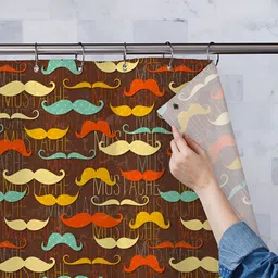ArtzFolio Brown & Red Printed Waterproof Shower Curtains-image-95