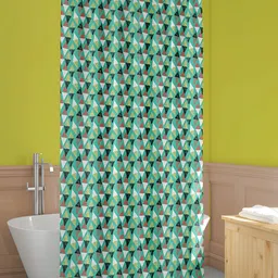 ArtzFolio Green & White Printed Waterproof Shower Curtains-15