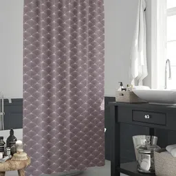 ArtzFolio Mauve & White Printed Waterproof Shower Curtains-12