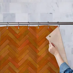 ArtzFolio Brown Printed Waterproof Shower Curtains-image-67