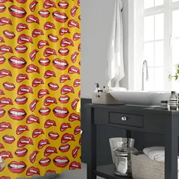 ArtzFolio Yellow & Red  Printed Waterproof Shower Curtains-image-64