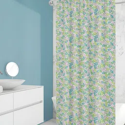 ArtzFolio Off White & Green Printed Waterproof Shower Curtains-image-31