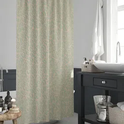 ArtzFolio Peach-Colored & Green Printed Waterproof Shower Curtains-image-53