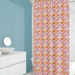 ArtzFolio Pink & Orange Printed Waterproof Shower Curtains-image-57