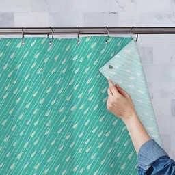 ArtzFolio Green Printed Waterproof Shower Curtains-32