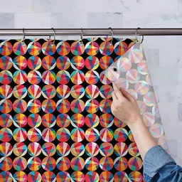 ArtzFolio Black & Red Printed Waterproof Shower Curtains-9