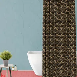 ArtzFolio Brown Printed Waterproof Shower Curtains-image-93