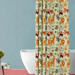 ArtzFolio Green & Yellow Printed Waterproof Shower Curtains-image-67