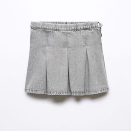 Mango Kids Girls Pure Cotton A-line Mini Denim Skirt-image-54