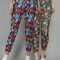 N-Gal Women Pack Of 2 Printed Dry Fit Tights-picture-11