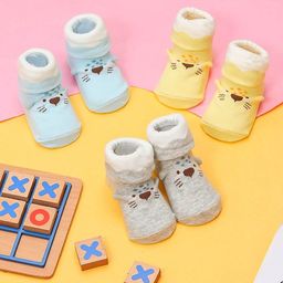Yellow Bee Infant Boys Pack Of 3 Animal Design Cotton Ankle-Length Socks-picture-34