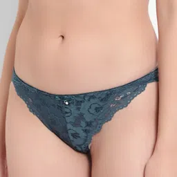 BRACHY Women Green Self Design Lace Bikini Briefs-image-45
