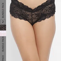 N-Gal  Women Pack of 2 Self-Design Lace Bikini Briefs-image-50