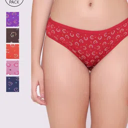 ABELINO Women Pack of 9 Printed Cotton Low-Rise Bikini  Briefs-image-87