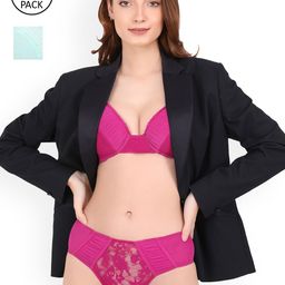 CURWISH Women Pack of 2 Lace Self Design Bikini Briefs-image-86