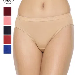 LYRA Women Pack Of 6 Assorted Solid Cotton Bikini Briefs-image-44