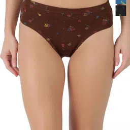 Dollar Pack Of 3 Assorted Printed Anti Bacterial Cotton Bikini Briefs-picture-18