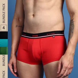 ONN Men Pack Of 4 Assorted Pure Cotton Anti Odour Trunks- ONN_UK_43_ASST_4PC-19