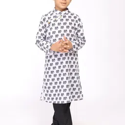 TABARD Boys Printed Cotton Angrakha Straight Kurta-21