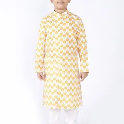 TABARD Boys Mandarin Collar Geometric Printed Kurta-44