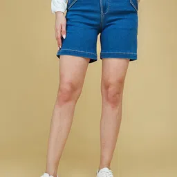 The Roadster Lifestyle Co Women Relaxed Fit Denim Shorts-picture-10