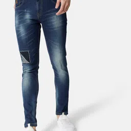 Campus Sutra Men Blue Smart Slim Fit Mildly Distressed Heavy Fade Stretchable Jeans-image-48