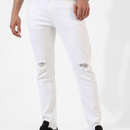 Campus Sutra Men White Smart Slim Fit Stretchable Jeans-image-91
