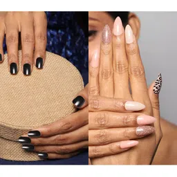 LICK Pack Of 2 Acrylic Press on Nails With Quick Dry Nail Glue - Animalier & Rich Black-image-84