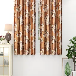 Homefab India Set of 2 Floral Room Darkening Window Curtain-image-24