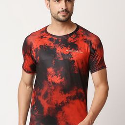 AESTHETIC NATION Men Red & Black Printed Dri-FIT T-shirt-image-76