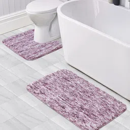 OBSESSIONS Pack Of 2 Purple Anti-Skid 1300 GSM Bath Rug-57