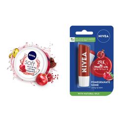 Nivea Peppy Pomegranate Combo - Moisturising Cream 200ml & Lip Balm 4.8g-23