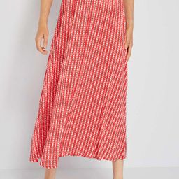 KIABI Abstract Printed Flared Midi Skirt-image-43