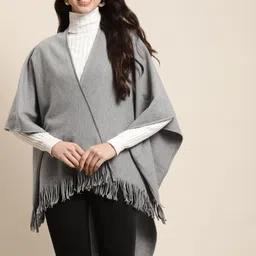 Qurvii Women Grey Longline Shrug-picture-37