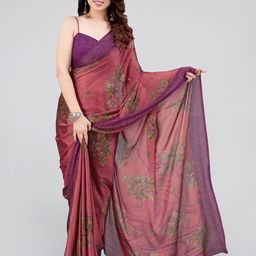 MIRCHI FASHION Pink & Purple Floral Printed Saree-picture-49