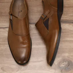 Louis Philippe Men Brown Monk Formal Shoes-picture-35